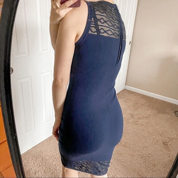 MILL Shift Dress Fitted Bodycon S Navy - Picture 4 of 12